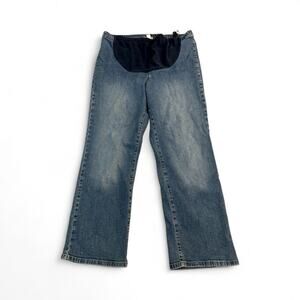 Two Hearts Maternity Jeans 1x Full Denim Wash Pregnancy Expandable Adjustable